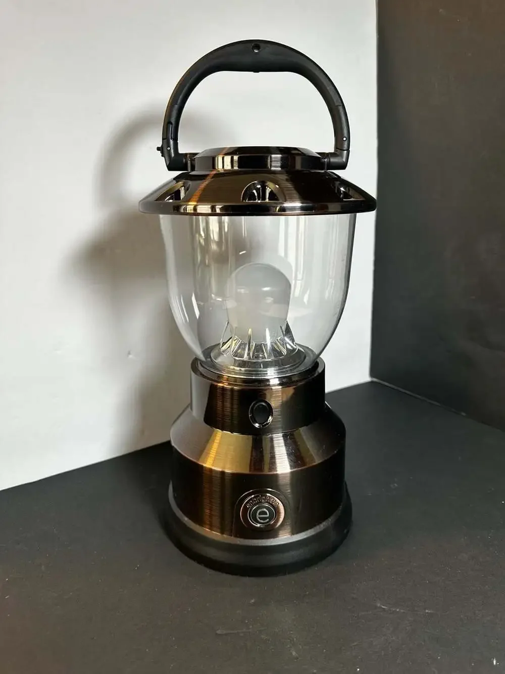 Enbrighten LED Camping Lantern with Dimmable Nickel Finish